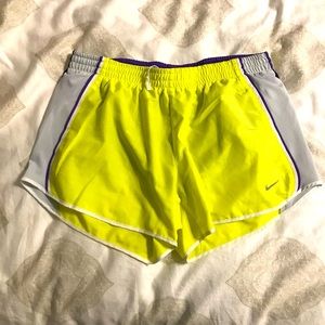Nike pacer yellow running shorts